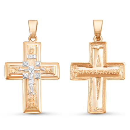 Крест, золото, бриллиант, БР080434